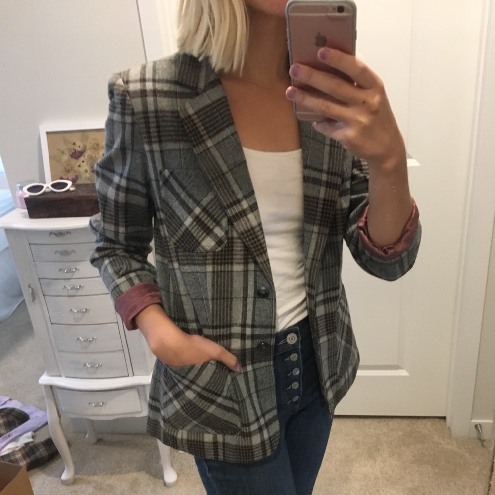 Vintage Plaid Blazer